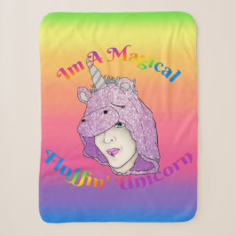 Magical Fluffin Unicorn Small Sherpa Blanket Deken