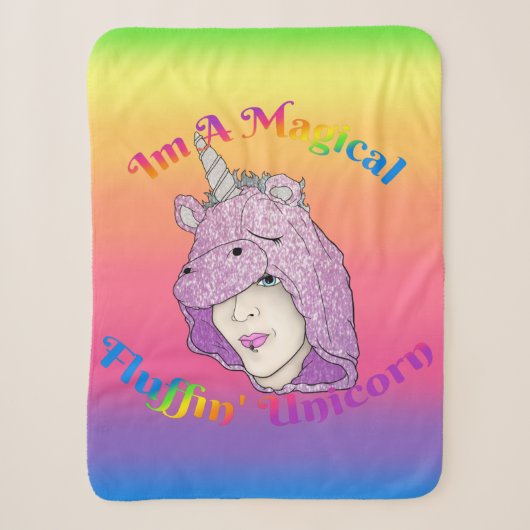 Magical Fluffin Unicorn Small Sherpa Blanket Deken (Voorkant)