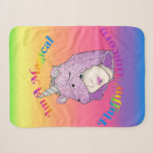 Magical Fluffin Unicorn Small Sherpa Blanket Deken (Voorkant (horizontaal))