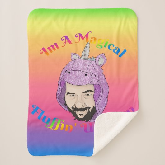 Magical Fluffin Unicorn Small Sherpa Blanket Deken (Voorkant)