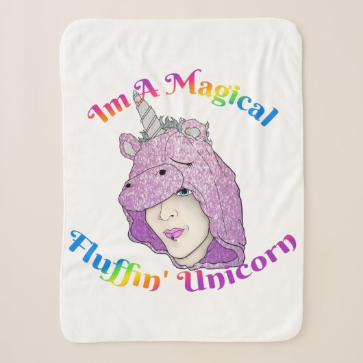 Magical Fluffin Unicorn Small Sherpa Blanket Deken (Voorkant)
