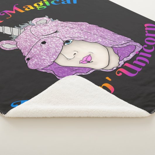 Magical Fluffin Unicorn Small Sherpa Blanket Sherpa Deken (3/4)