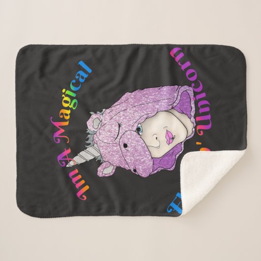 Magical Fluffin Unicorn Small Sherpa Blanket Sherpa Deken (Voorkant (horizontaal))