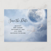 Magical Flying Swans Baby shower Save the Date Uitnodiging Briefkaart (Voorkant)