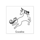 Magical Flying Unicorn Horse Personalize Name Rubberstempel (Afrduk)