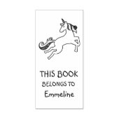 Magical Flying Unicorn Personalised Book Stamp Rubberstempel (Afrduk)