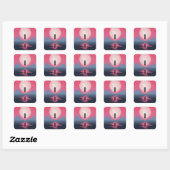 Magical Flying Witch Sci Fi hekserij thema Vierkante Sticker (Vel)