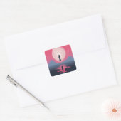 Magical Flying Witch Sci Fi hekserij thema Vierkante Sticker (Envelop)