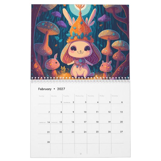 Magical Forest Creatures Fantasy 2026 Kalender (Feb 2027)
