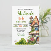 Magical Forest Fairy House Verjaardag Kaart (Staand voorkant)