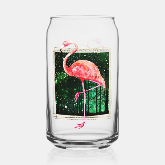 Magical Forest Flamingo Blikvorm Glas (Voorkant)