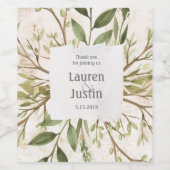 Magical Forest Floral gepersonaliseerde wijn label Etiket (Enkel label)