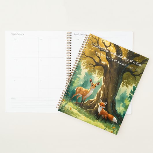 Magical Forest Golden Tree Deer Fox Planner (Display)