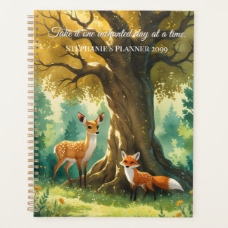 Magical Forest Golden Tree Deer Fox Planner