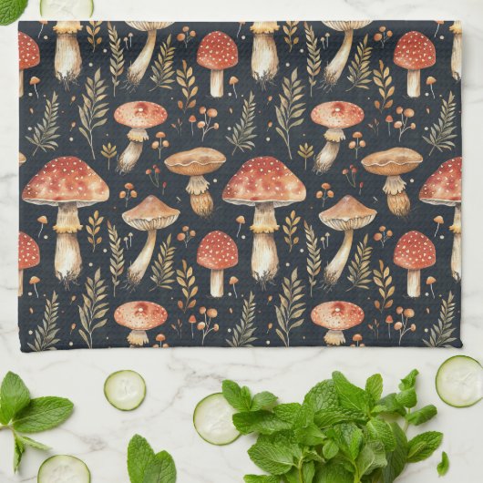 Magical Forest Mushroom Keukenhanddoek (Gevouwen)