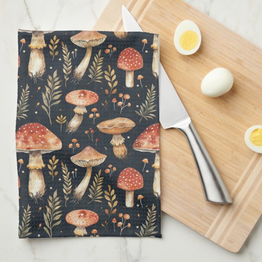 Magical Forest Mushroom Keukenhanddoek (Quarter Fold)