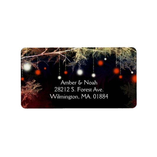 Magical Forest Night Wedding Address Etiket (Voorkant)