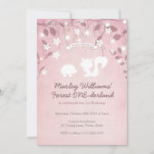 Magical Forest ONEderland Girl 1st Birthday Kaart (Voorkant)