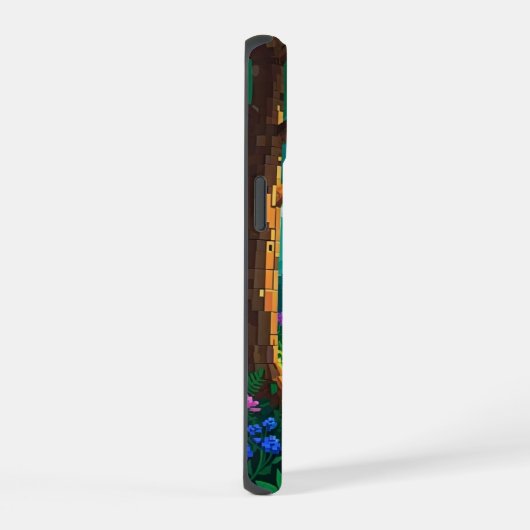 Magical Forest Pixel Art gepersonaliseerde naam iPhone 15 Case (Rechterkant)
