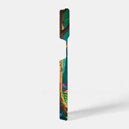Magical Forest Pixel Art gepersonaliseerde naam iPhone Hoesje (Rechterkant)