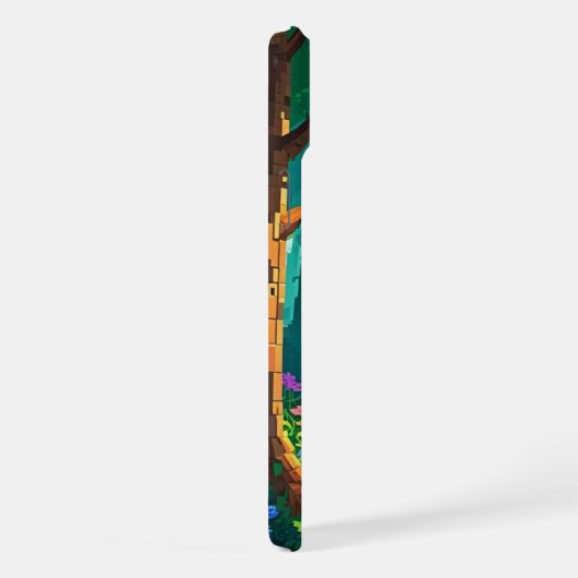 Magical Forest Pixel Art gepersonaliseerde naam iPhone Hoesje (Rechterkant)