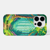 Magical Forest Pixel Art gepersonaliseerde naam iPhone Hoesje (Achterkant horizontaal)