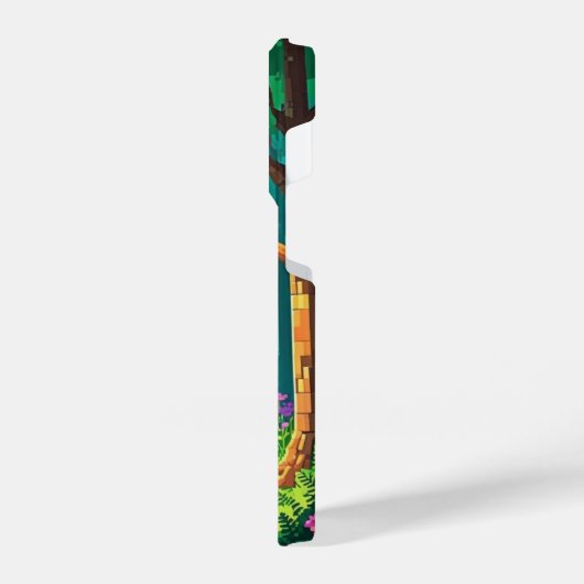 Magical Forest Pixel Art gepersonaliseerde naam iPhone Hoesje (Linkerkant)