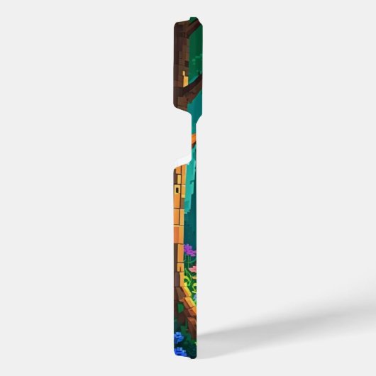Magical Forest Pixel Art gepersonaliseerde naam iPhone Hoesje (Rechterkant)