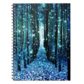 Magical Forest Turquoise Blauwgroen Notitieboek (Voorkant)