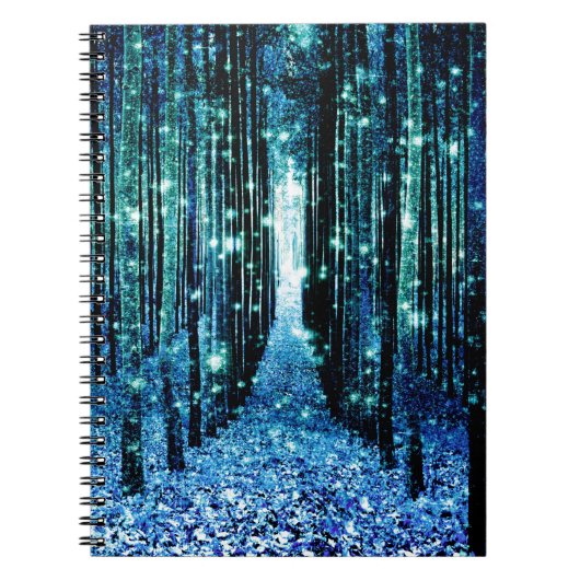 Magical Forest Turquoise Blauwgroen Notitieboek (Voorkant)