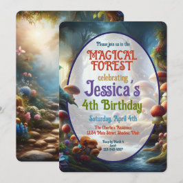 Magical Forest verjaardagsfeestuitnodiging Kaart