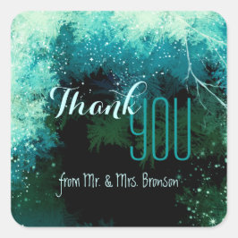Magical Forest Wedding Bedankt Vierkante Sticker