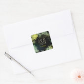Magical Forest Wedding Monogrammen Vierkante Sticker (Envelop)