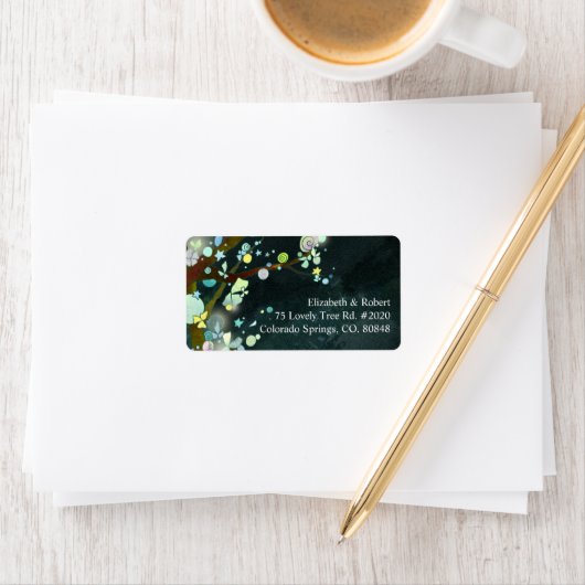 Magical Forest Woodland Wedding Address Etiket (Insitu)
