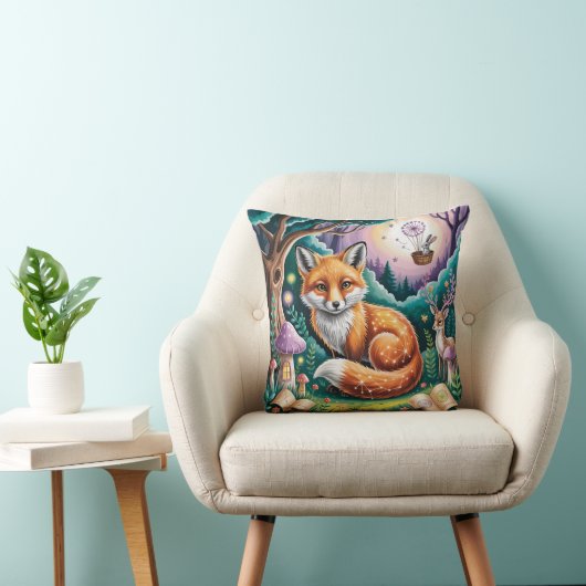 Magical Fox Forest Pillow Hoesje Kussen (Stoel)