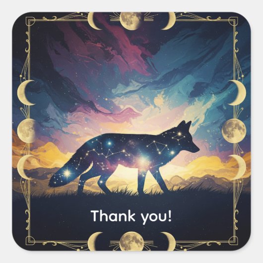 Magical Fox Stickers en labels - Dank u (Voorkant)