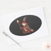 Magical Frog Wizard Ovale Sticker (Envelop)