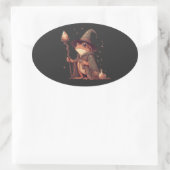 Magical Frog Wizard Ovale Sticker (Tas)