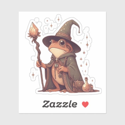 Magical Frog Wizard Sticker (Vel)