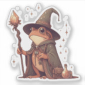 Magical Frog Wizard Sticker (Voorkant)