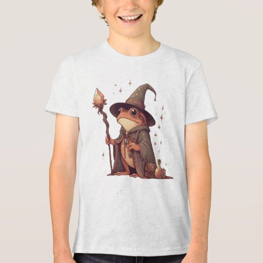 Magical Frog Wizard Tri-Blend Shirt (Voorkant)