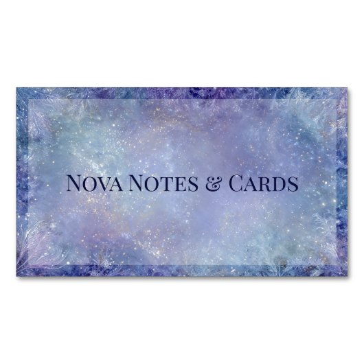 Magical Frozen Galaxy wintervorst Magnetisch Visitekaartje (Voorkant)
