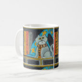 Magical Fun Wizard Folk Art Cat Painting Koffiemok (Voorkant links)