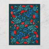 Magical garden - dark teal and red briefkaart (Voorkant)