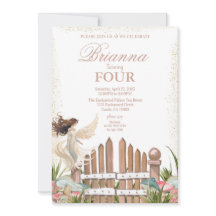 Magical Garden Fairy verjaardagsuitnodiging