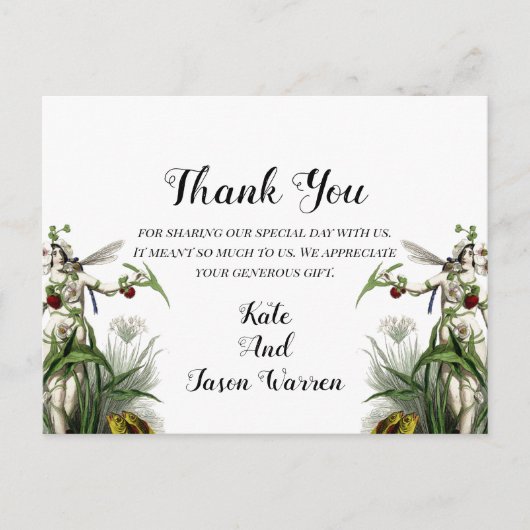 Magical Garden Wedding Bedankt Briefkaart (Voorkant)