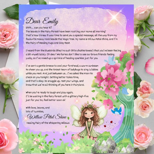 Magical Get Well Fairy Keepsake Letter For Kids