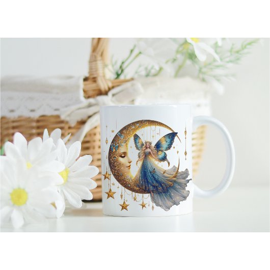 Magical Gift for Her - Fairy & Moon Coffee Cup Koffiemok