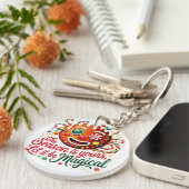 Magical Gingerbread Man Keychain: Cute Christmas  Sleutelhanger (Voorkant Rechts)