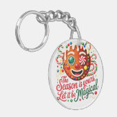 Magical Gingerbread Man Keychain: Cute Christmas  Sleutelhanger (Voorkant Links)
